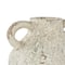 15.5" Cream Magnesium Oxide Antique Textured Amphora Decorative Vase with 2 Small Handles